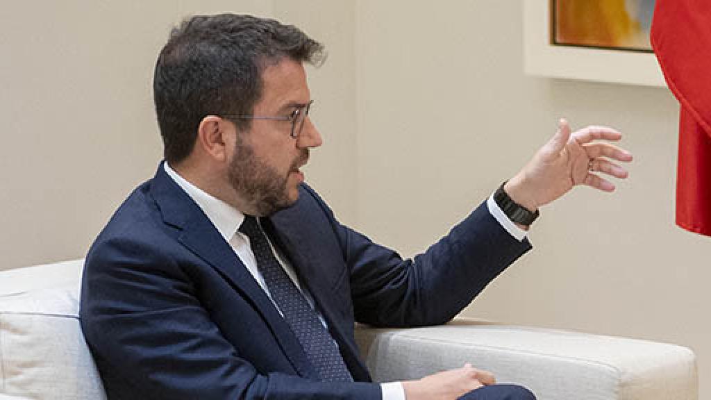El presidente de la Generalitat, Pere Aragonès, con el presidente del Gobierno, Pedro Sánchez, en su reunión en Moncloa del pasado 15 de julio.