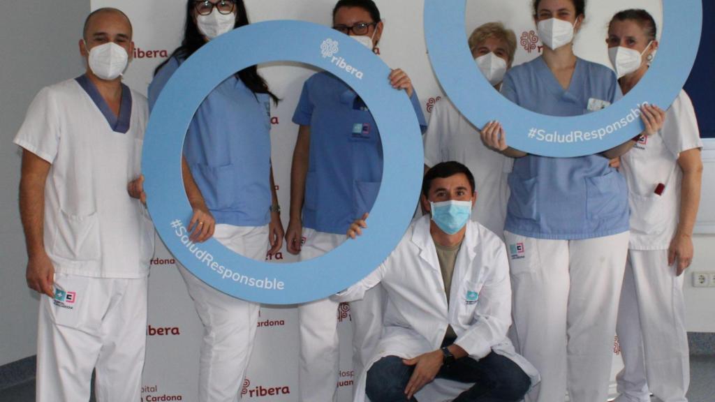 Profesionales del centro en el Día de la Diabetes