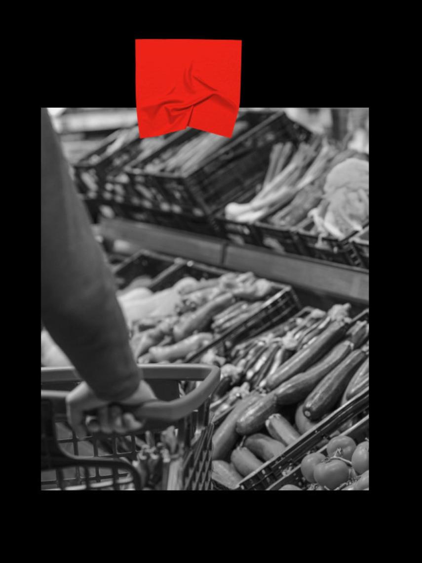 Verduras en el supermercado.