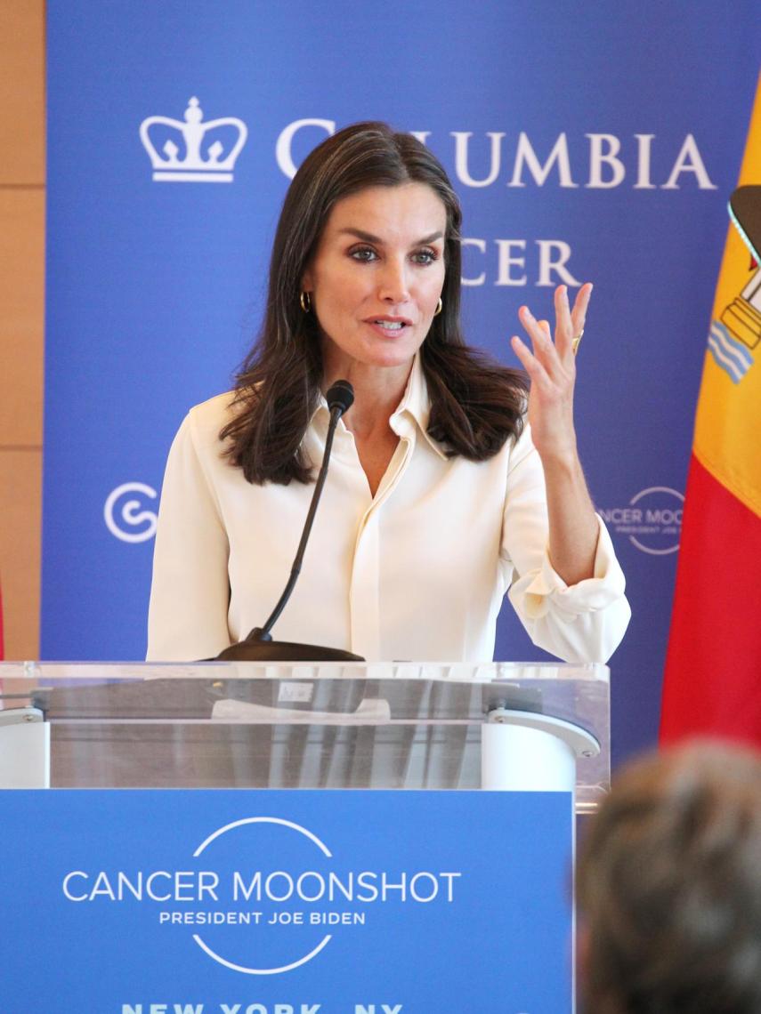 Letizia en un evento relacionado con la lucha contra el cáncer en Estados Unidos.