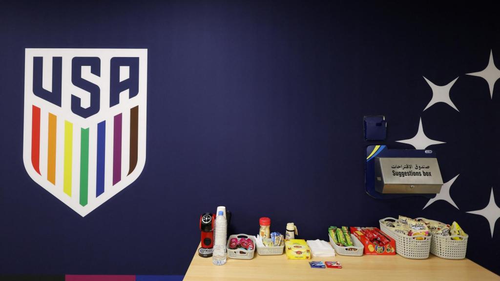 Sala de prensa de Estados Unidos en sus instalaciones de Qatar.