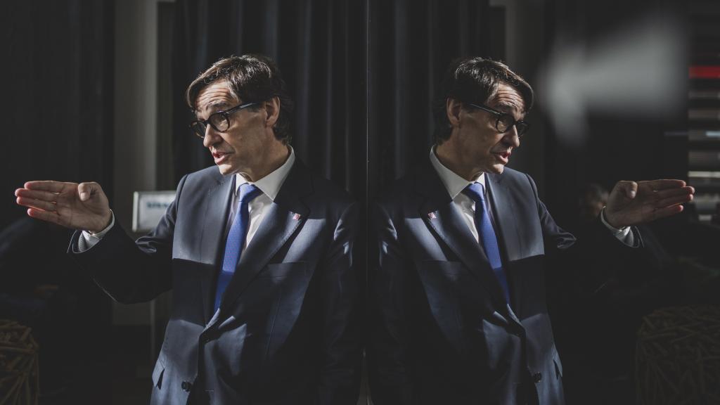 Salvador Illa, líder del PSC, este martes, durante su entrevista con EL ESPAÑOL en Madrid.