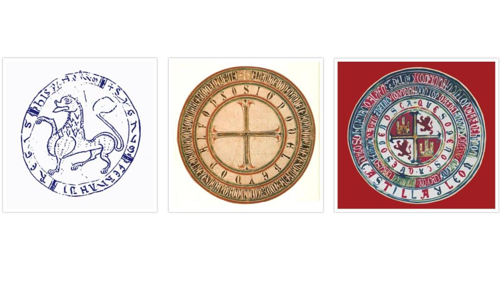 Signo rodado de Fernando II de León // Signo rodado de Alfonso X el Sabio //  Logo de Queso de Rosca Castilla y León
