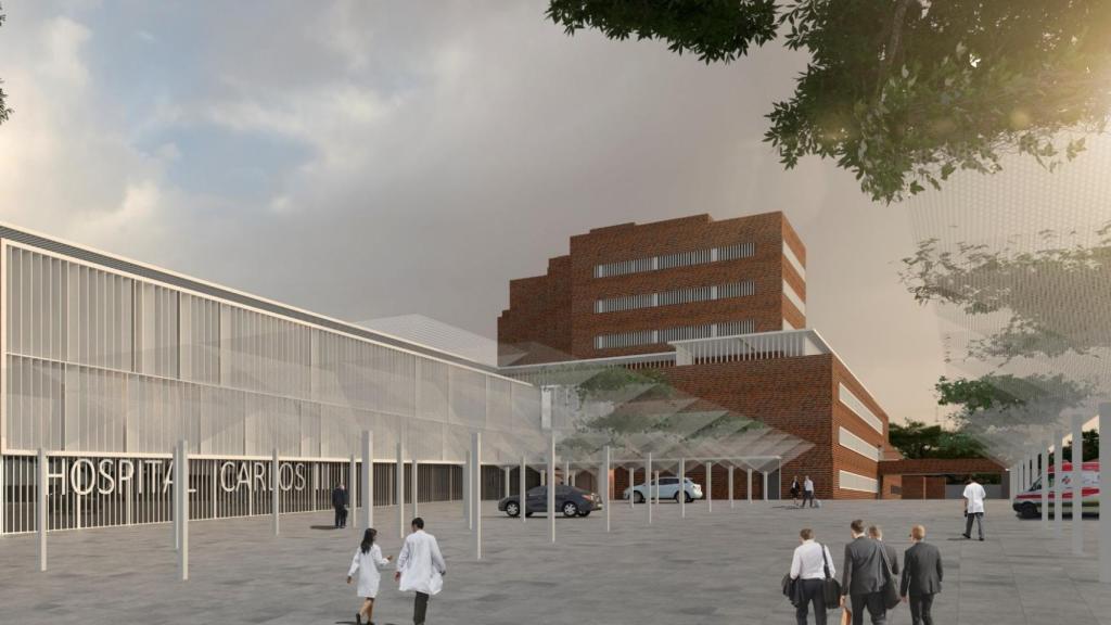Imagen creada por ordenador sobre cómo será el futuro Hospital Carlos III.