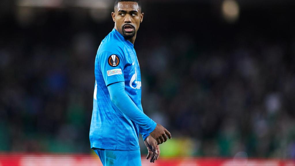 Malcom durante un partido con el Zenit