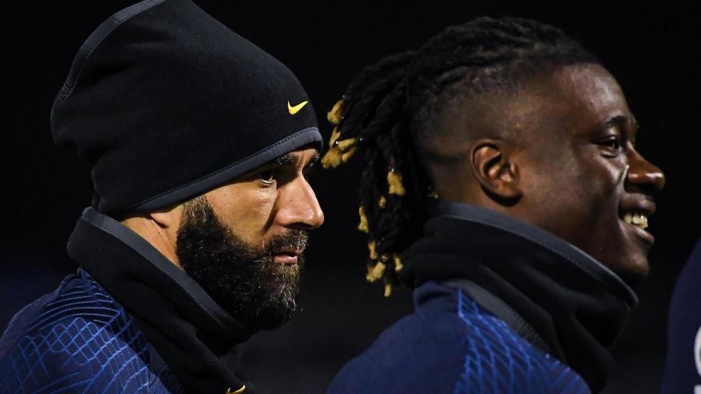 Benzema y Camavinga, con la selección de Francia