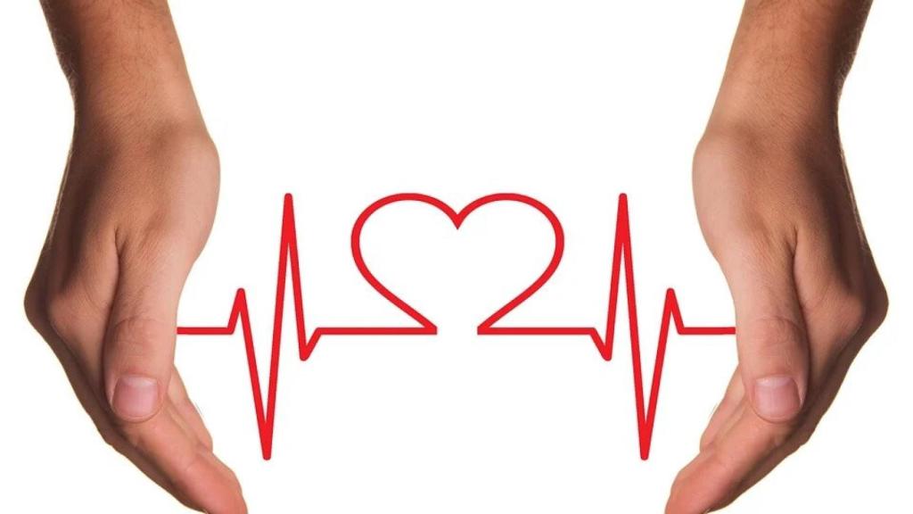 Electrocardiograma en forma de corazón.