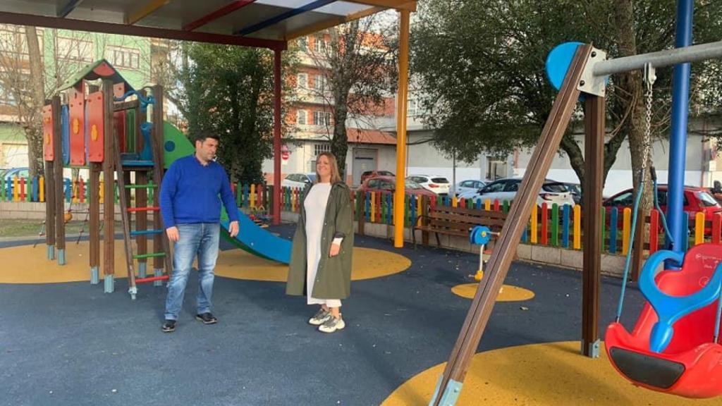 Obras terminadas del parque de San Lázaro, en Noia ( A Coruña)