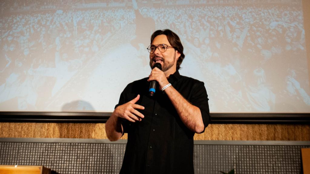 Harris durante la rueda de prensa celebrada en Madrid.