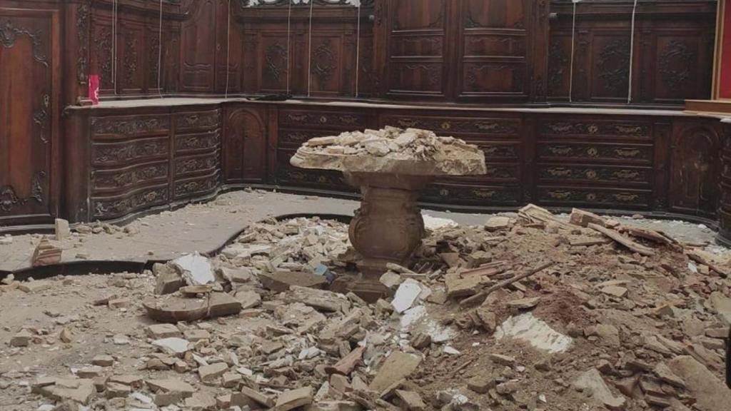 Zona en ruinas de la Iglesia Parroquial de las Santas Justa y Rufina, en Orihuela.