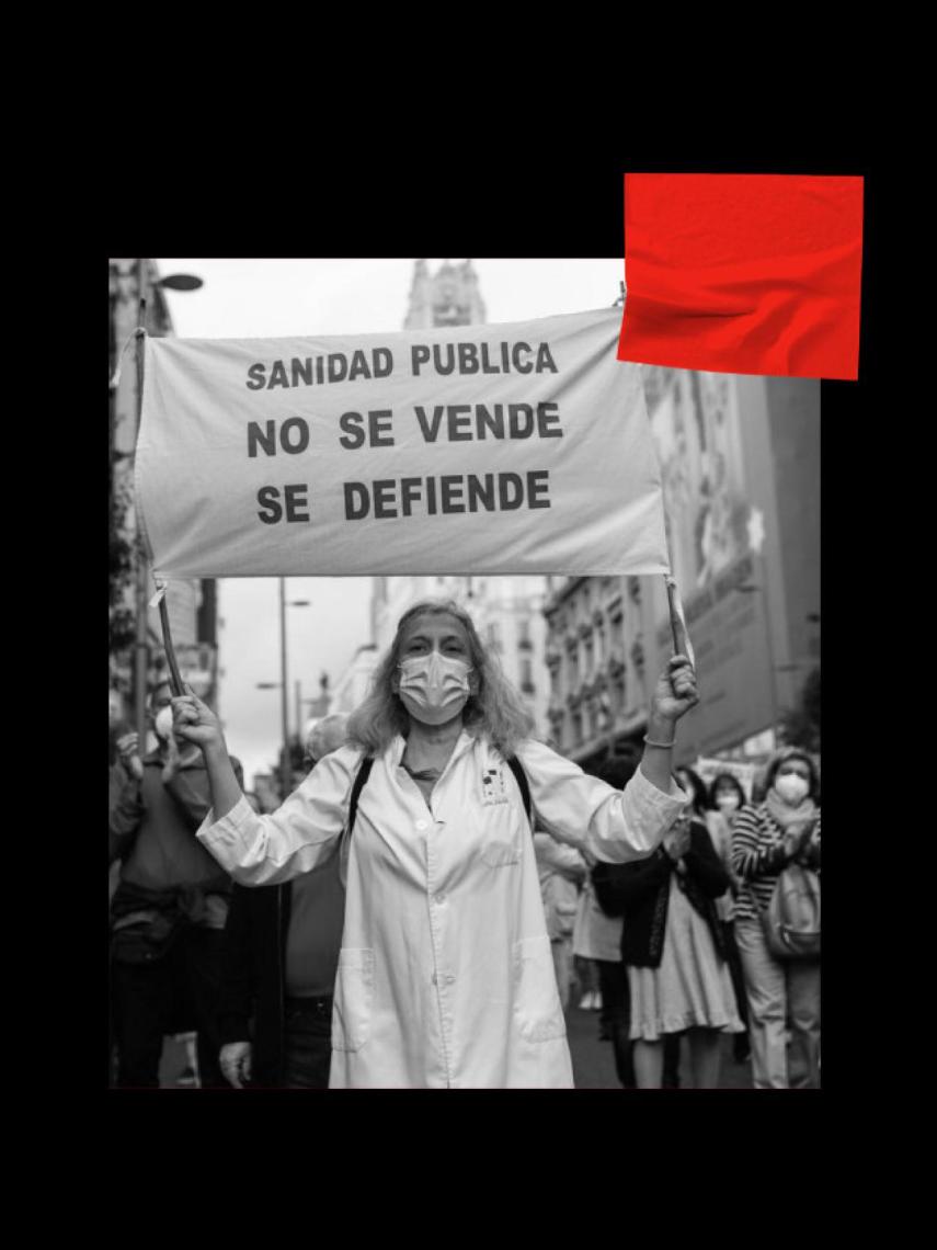 Manifestante por la Sanidad pública.