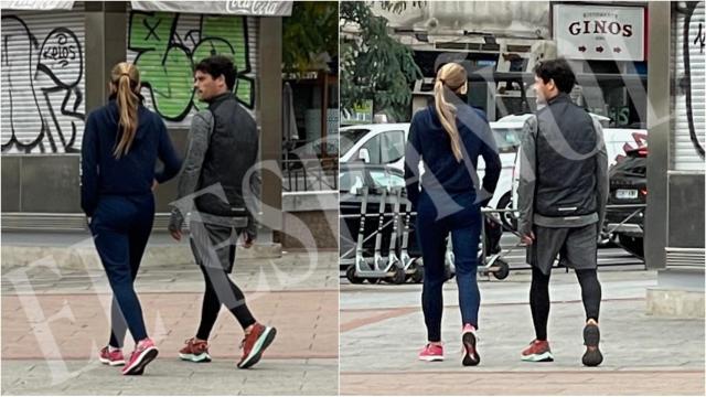Miguel Abellán y Olga Casado en los aledaños de la plaza de toros de Las Ventas.