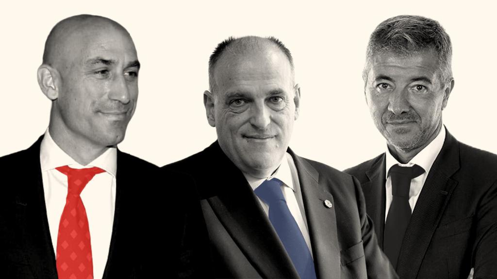 Luis Rubiales, Javier Tebas y Miguel Ángel Gil Marín