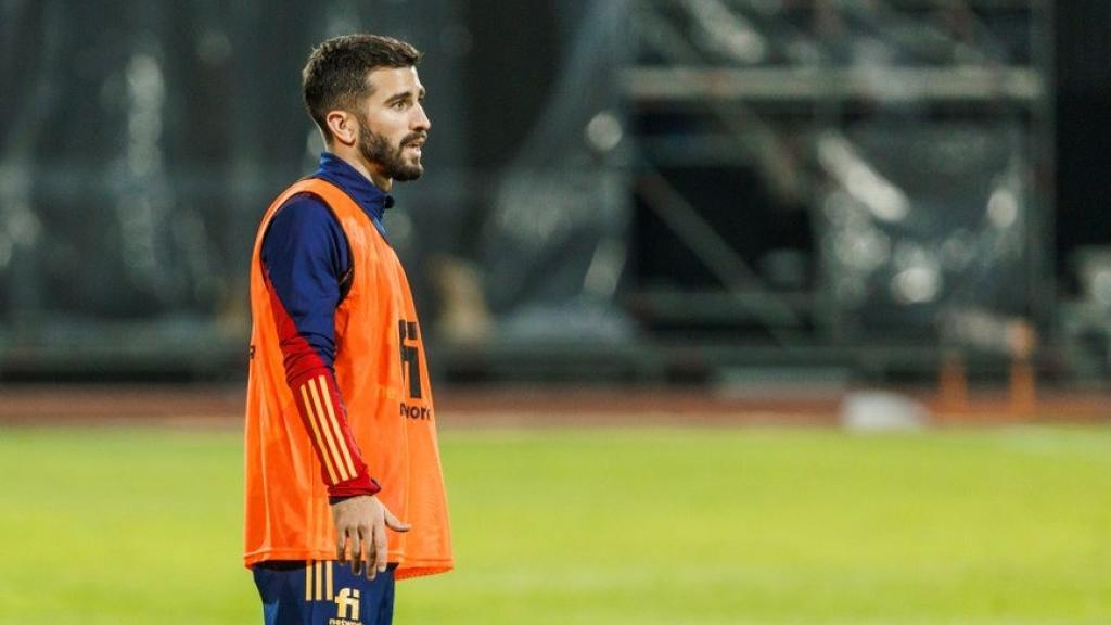 Gayá, en un entrenamiento con la Selección.