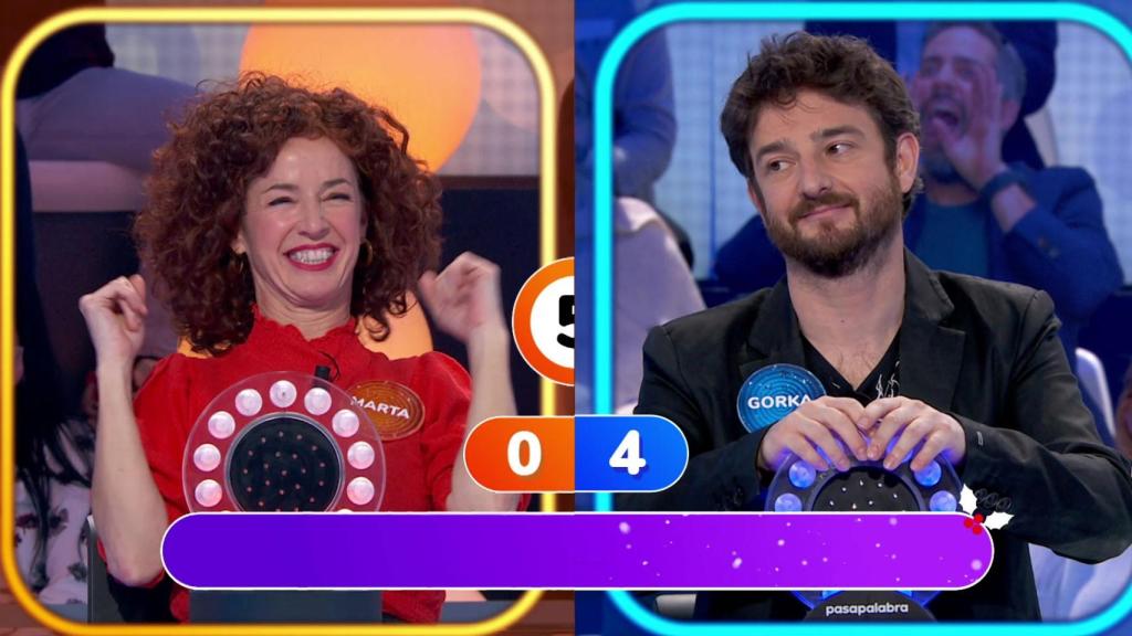 Marta Belenguer y Gorka Otxoa, en 'Pasapalabra'