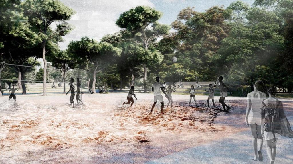 Zona deportiva del nuevo parque.