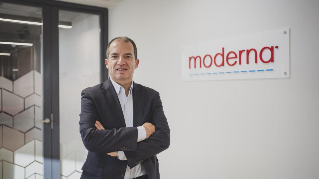 Bancel, en las oficinas de Moderna en España.