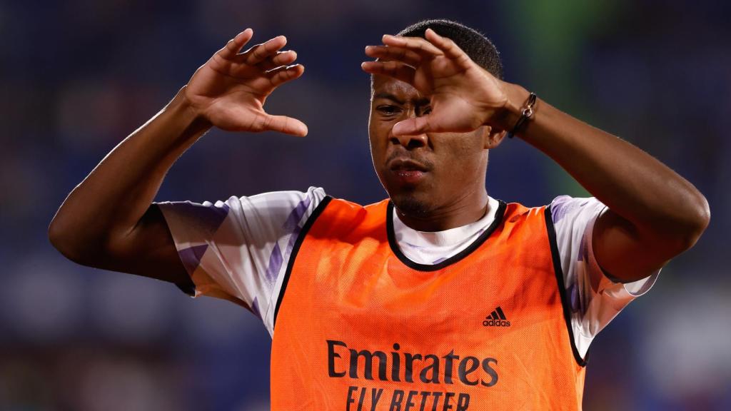 Alaba durante un entrenamiento