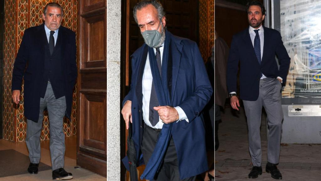 Jaime Martínez-Bordiú, Jaime de Marichalar y Javier Ungría en el último adiós de Bernardo Ungría.