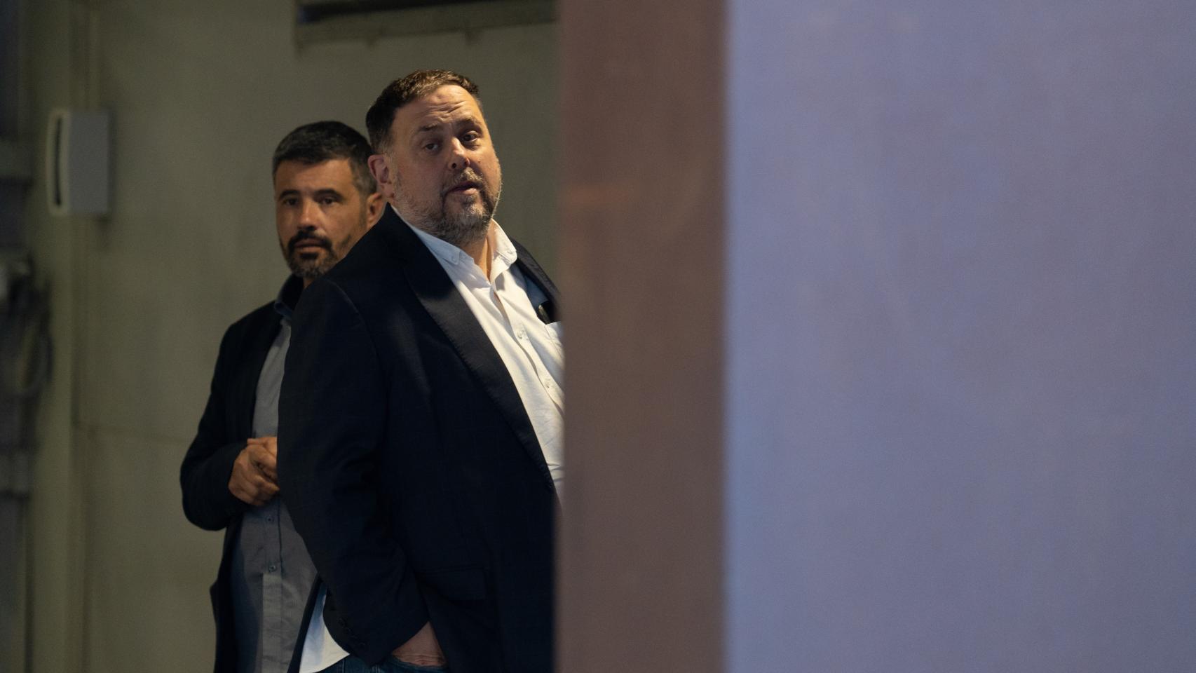 Oriol Junqueras, presidente de Esquerra Republicana, a su llegada a la última reunión de la dirección del partido.
