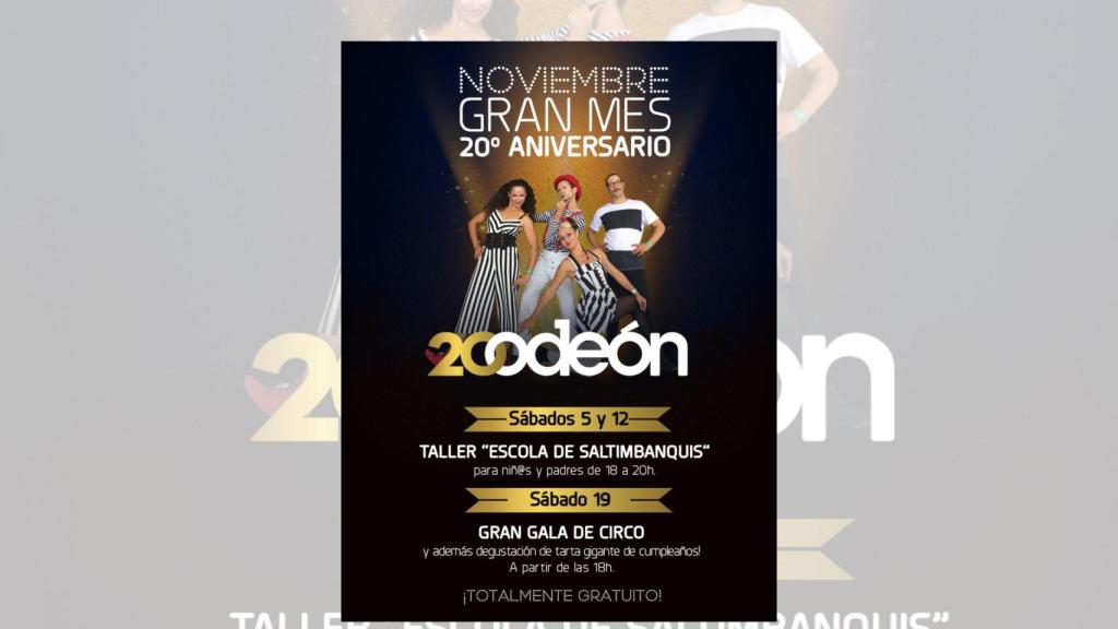 Tarta para 300 personas por las dos décadas del centro comercial Odeón de Narón (A Coruña)