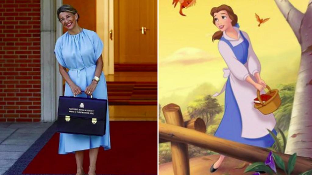 Yolanda Díaz y Bella en el inicio del hilo de @LarryWalters_.