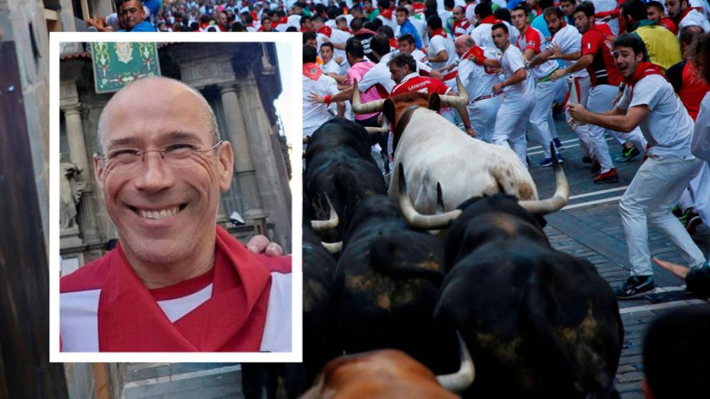 Agustín García 'Chapi' y un encierro de San Fermín