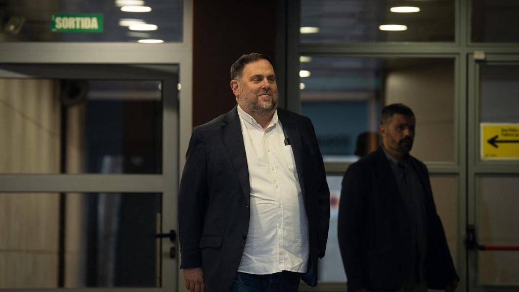 Oriol Junqueras, presidente de ERC, satisfecho a su llegada a la reunión de la nueva Ejecutiva de su partido.