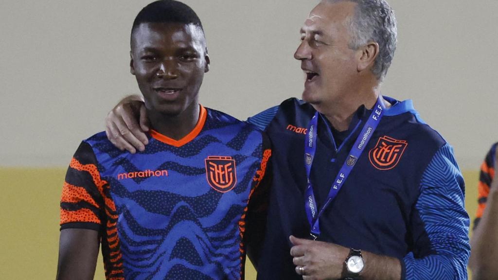 Un entrenamiento de la selección de Ecuador.