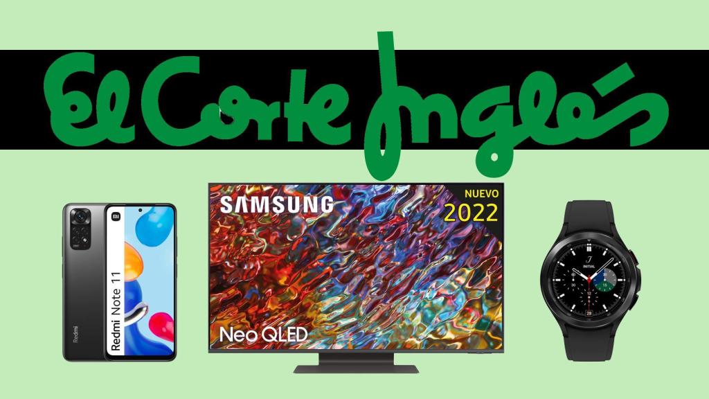 Fotomontaje con el logo de El Corte Inglés y el resto de dispositivos.