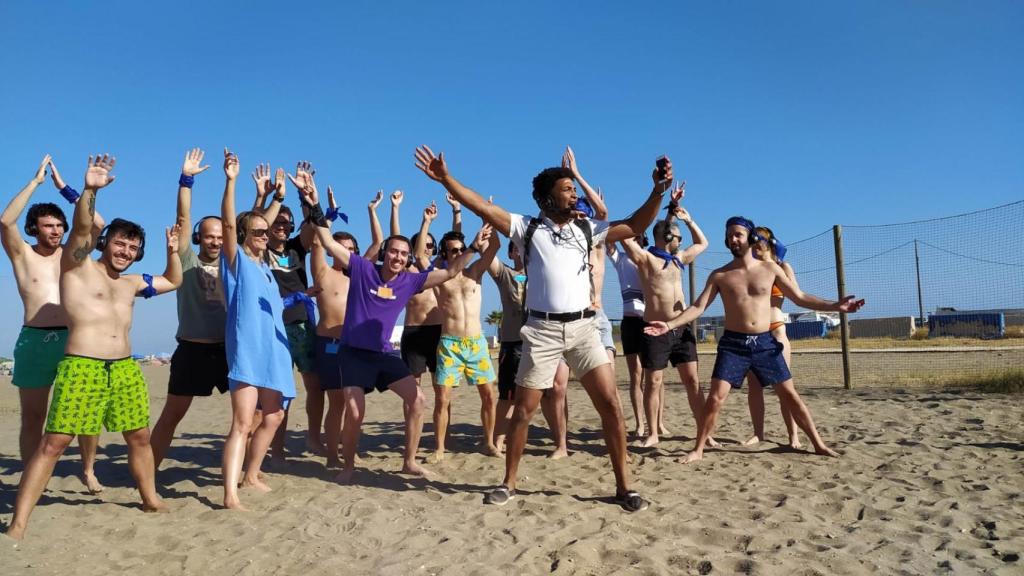 Una de las sesiones en grupo en la calle.