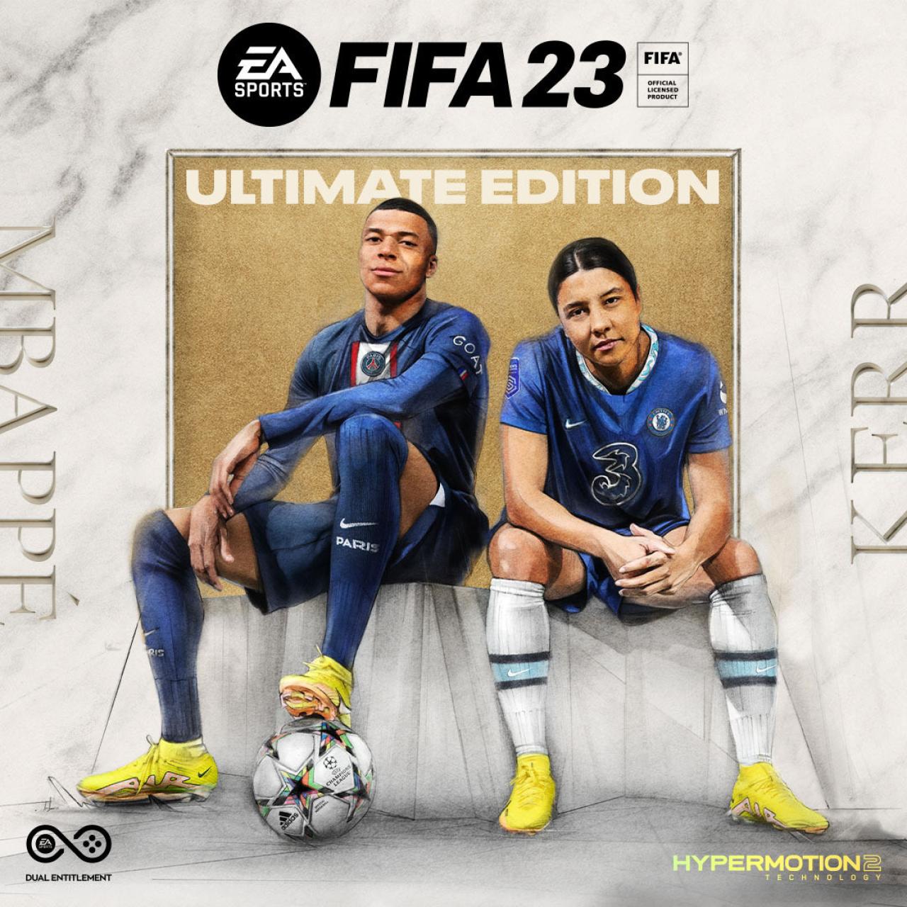 Portada del videojuego FIFA23.