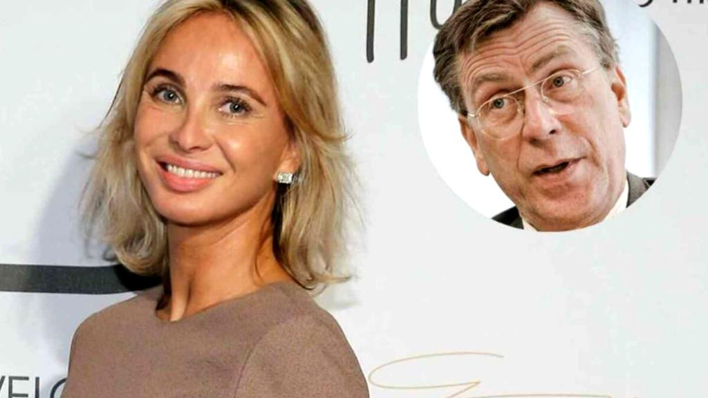 Corinna Larsen y su primer marido, en un montaje de JALEOS.