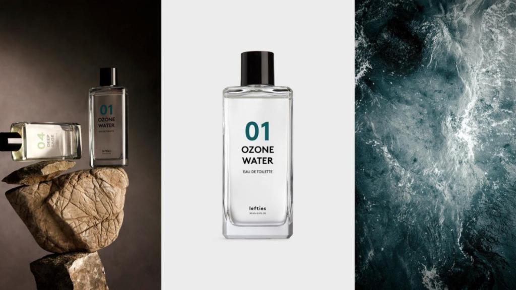 Los perfumes masculinos de Lefties tienen notas de agua, madera, incienso, vainilla, ozono o cacao.