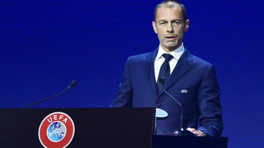 Aleksander Ceferin durante un acto de la UEFA