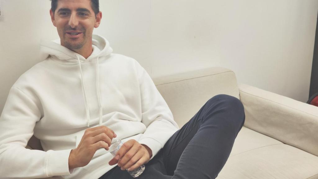 Thibaut Courtois, durante el encuentro con EL ESPAÑOL por su presentación como imagen de Xiaomi