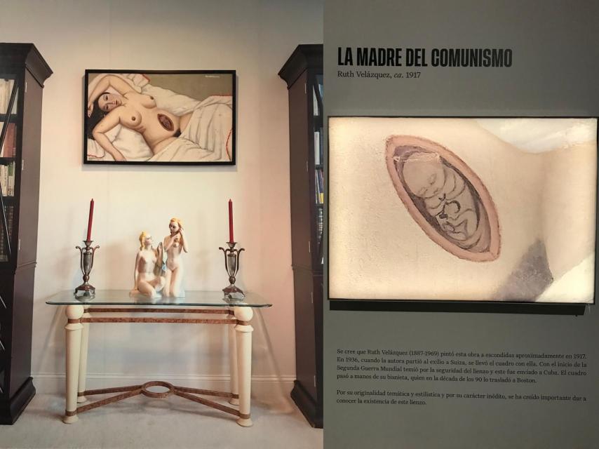 El cuadro de Ruth Velázquez 'Mujer pariendo el comunismo' (1917-1918), fotografiado en la casa de Boston de su nieta. Su historia es apasionante.