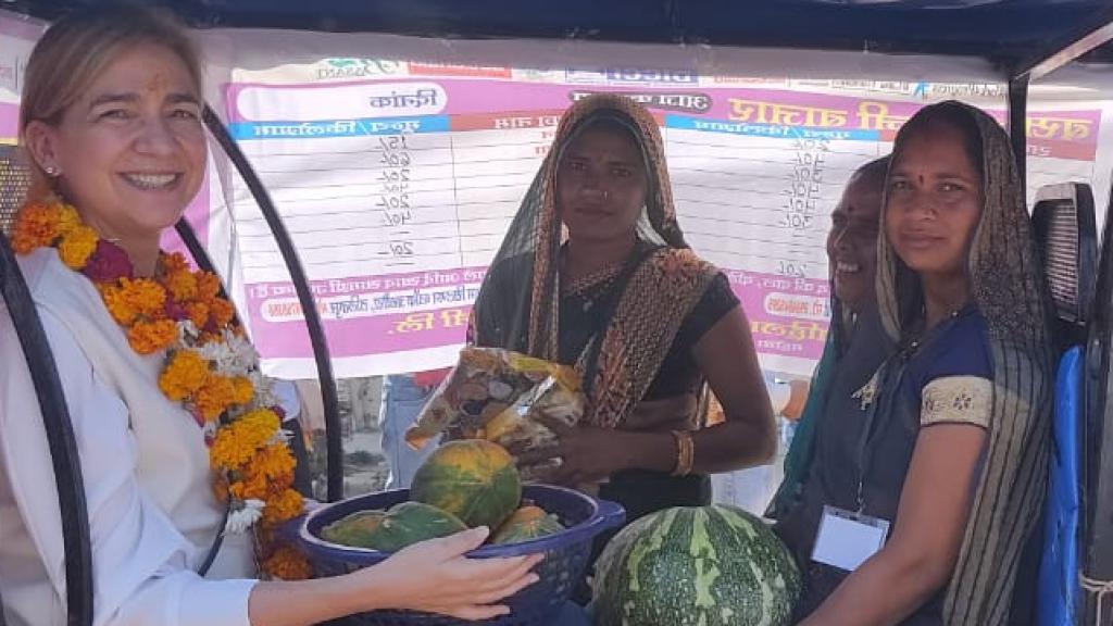 La infanta, durante su vsita a Uttar Pradesh.