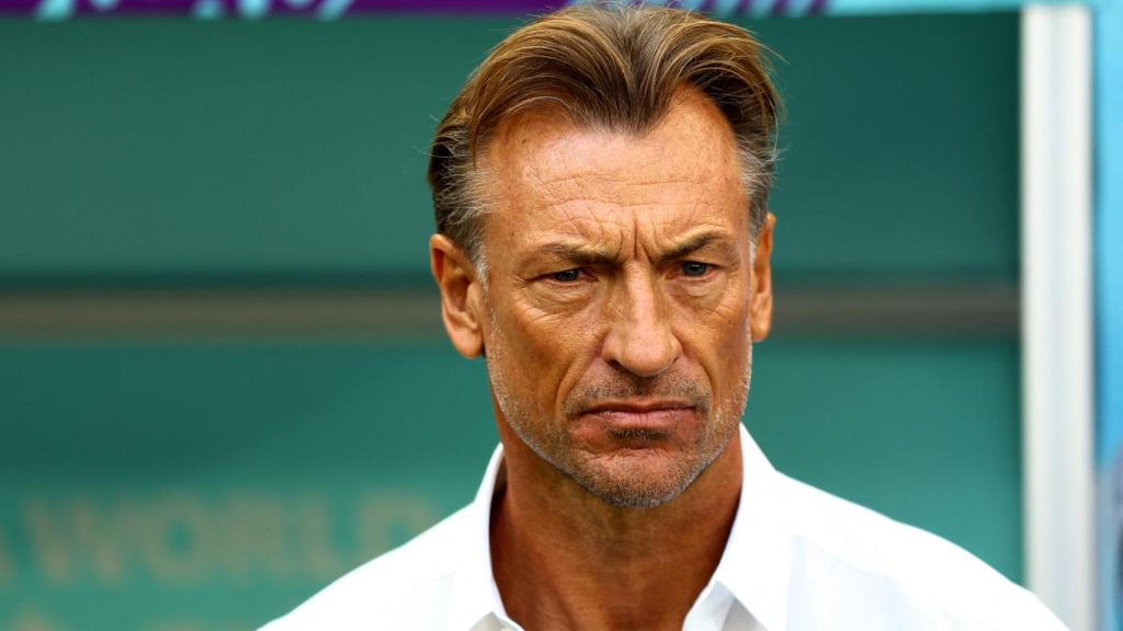 Hervé Renard, durante el partido entre Argentina y Arabia Saudí.