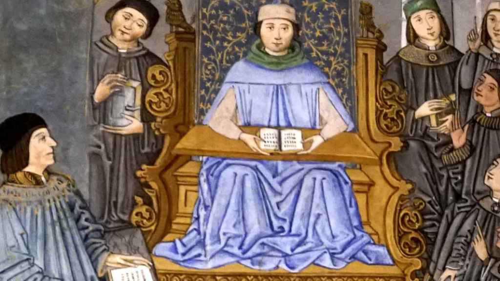 Manuscrito de las 'Introductiones Latinae' de Nebrija dedicado a Juan de Zúñiga, maestre de la Orden de Alcántara