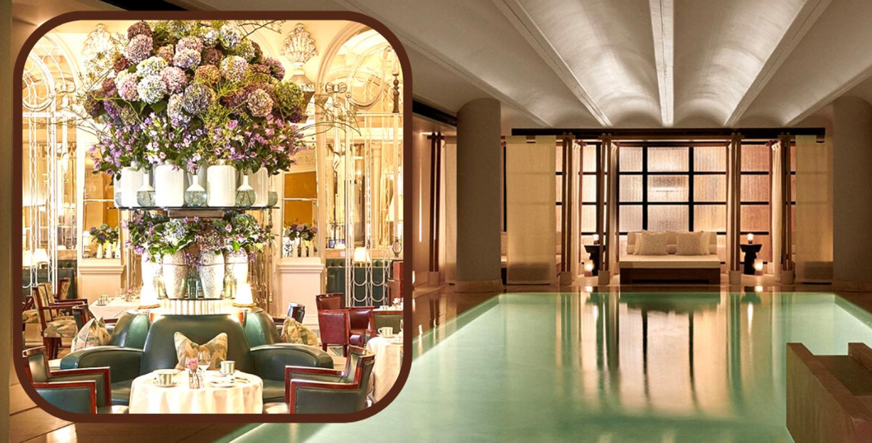 El spa y uno de los restaurantes del hotel.