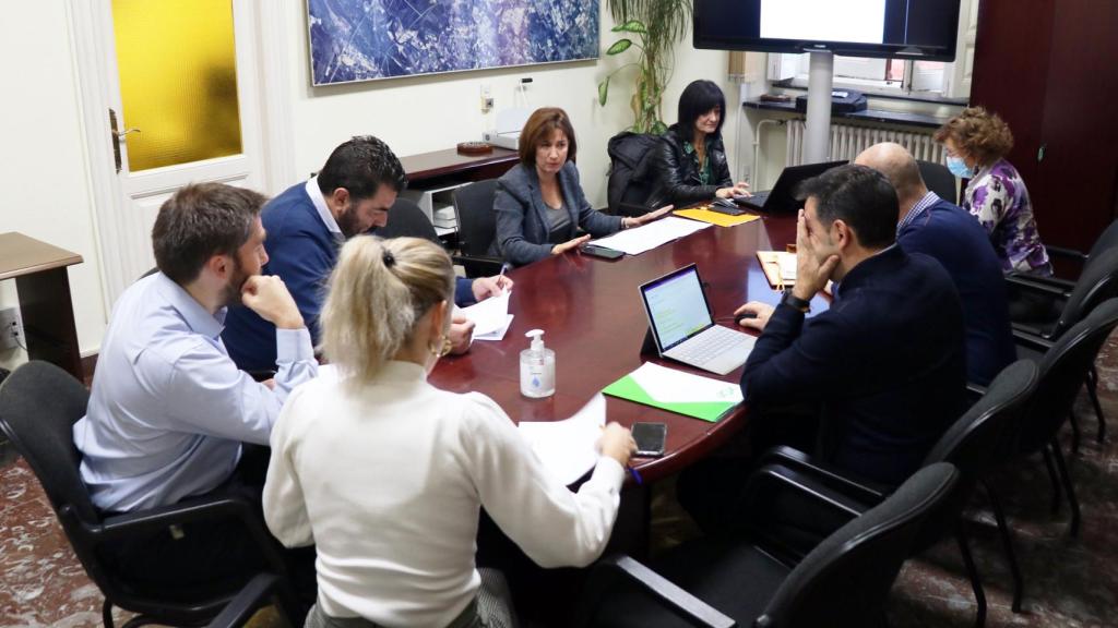 La concejala de Medio Ambiente, María Sánchez, explicando los presupuestos de su área a los partidos
