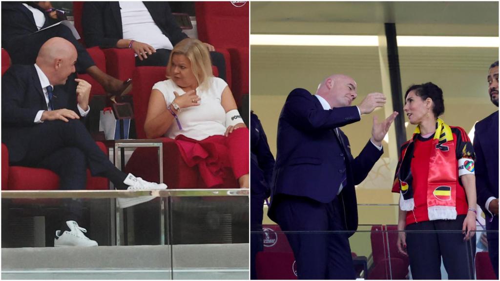 Gianni Infantino, en sus encuentros con Nancy Faeser y Hadja Lahbib