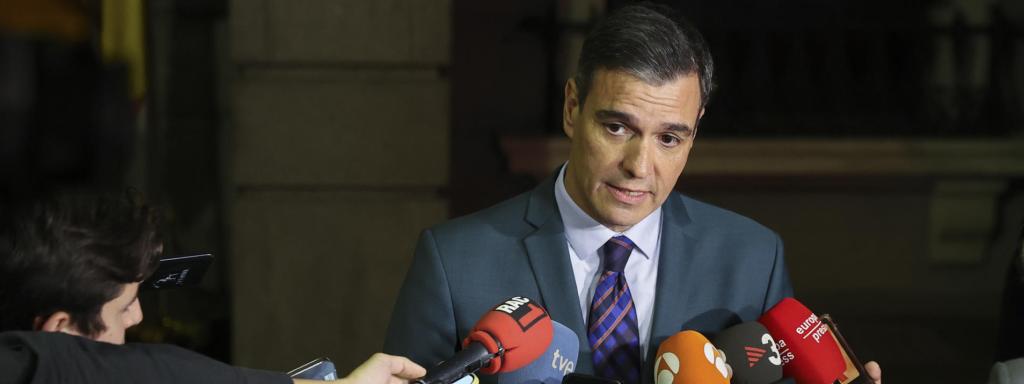 El presidente Pedro Sánchez, este jueves en el Congreso de los Diputados.
