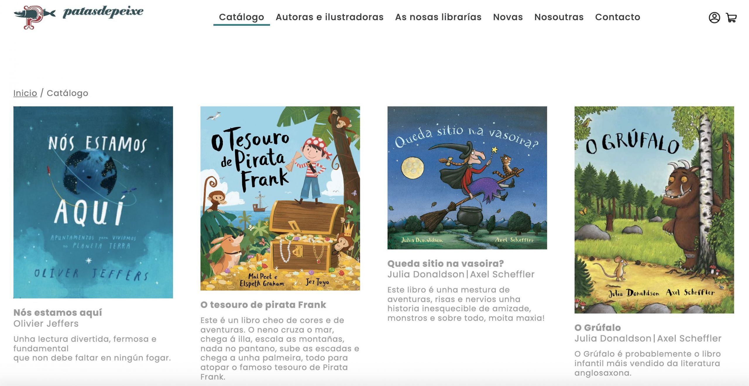 Página web de la editorial meca. Foto: Patasdepeixe