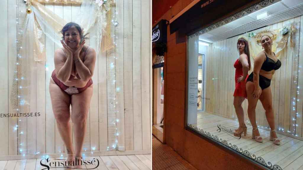 El escaparate viviente de Sensualtissé, en Meaño (Pontevedra).