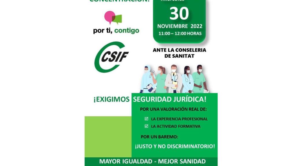 Manifestación convocada por el CSIF.