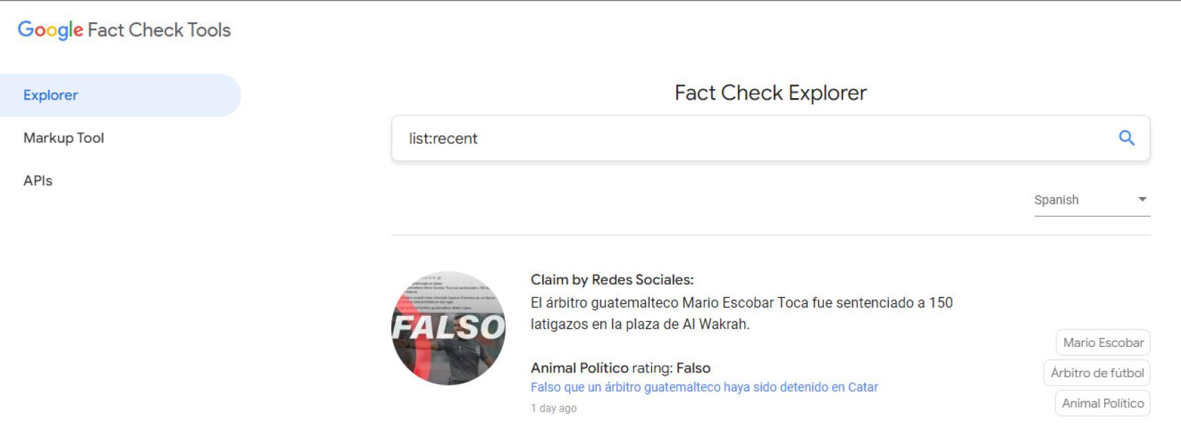 Google verificaciones recientes