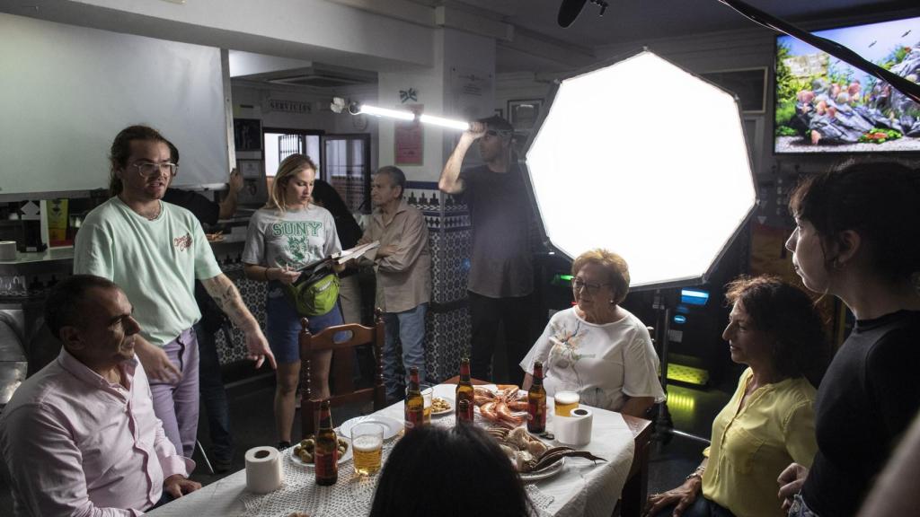 Rodaje del anuncio de Pepe 'El Mudo'.