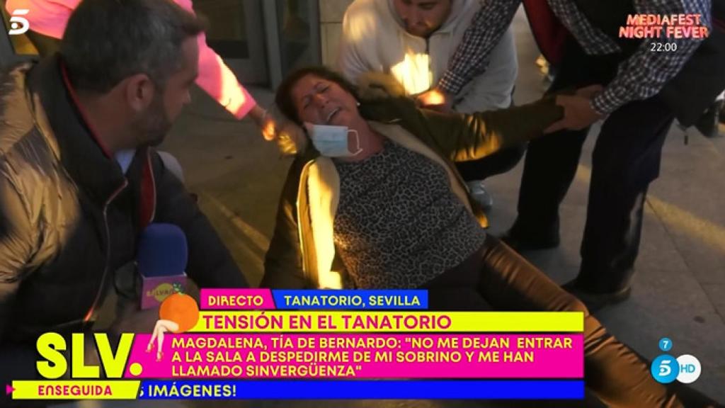 El desmayo de Magdalena, tía de Bernardo Pantoja, en pleno directo.